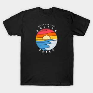 Holden Beach, NC Stained Glass Sunrise Summertime T-Shirt